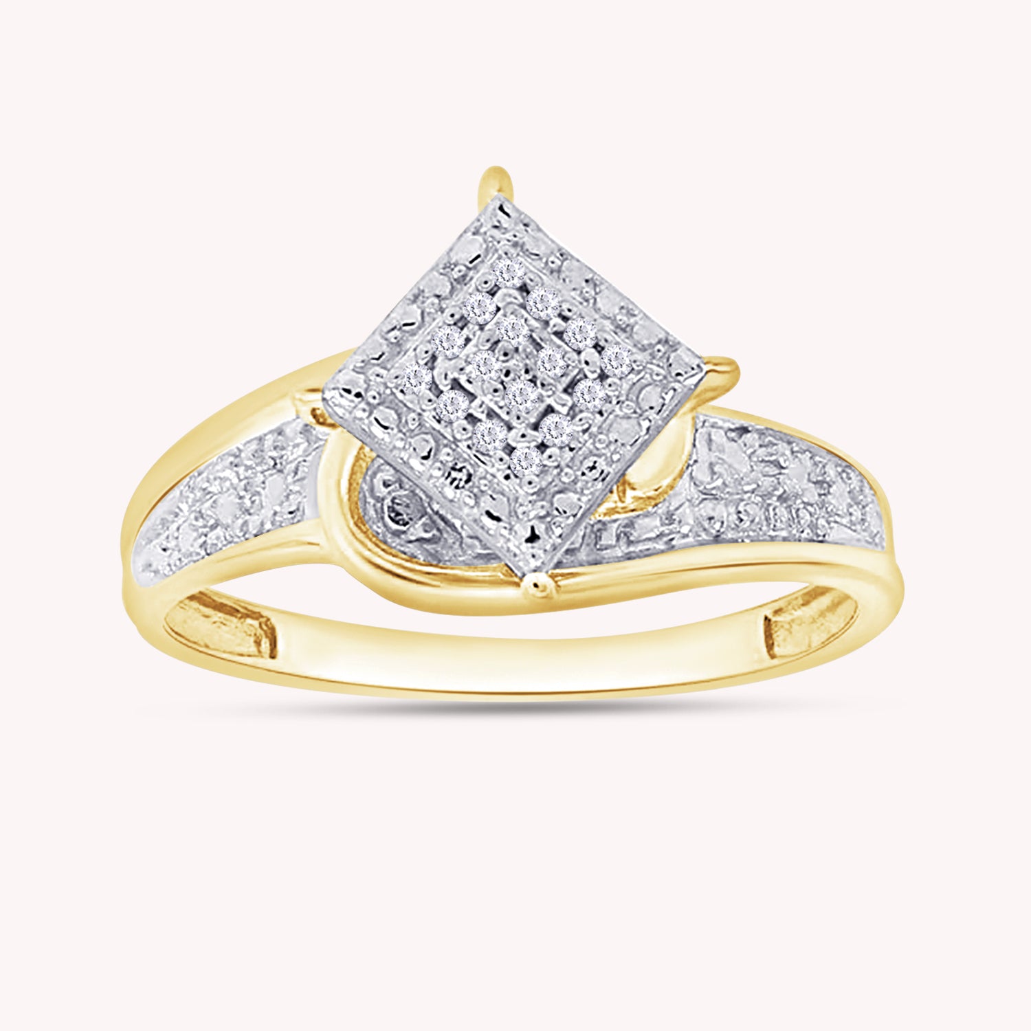 White Natural Diamond Cluster Ring for Women