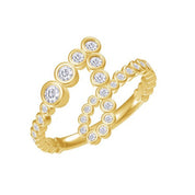 Initial Letter "J" Alphabet, White Cubic Zirconia Bezel Set Promise Ring