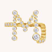 Bubble White Cubic Zirconia Initial Letter Ring