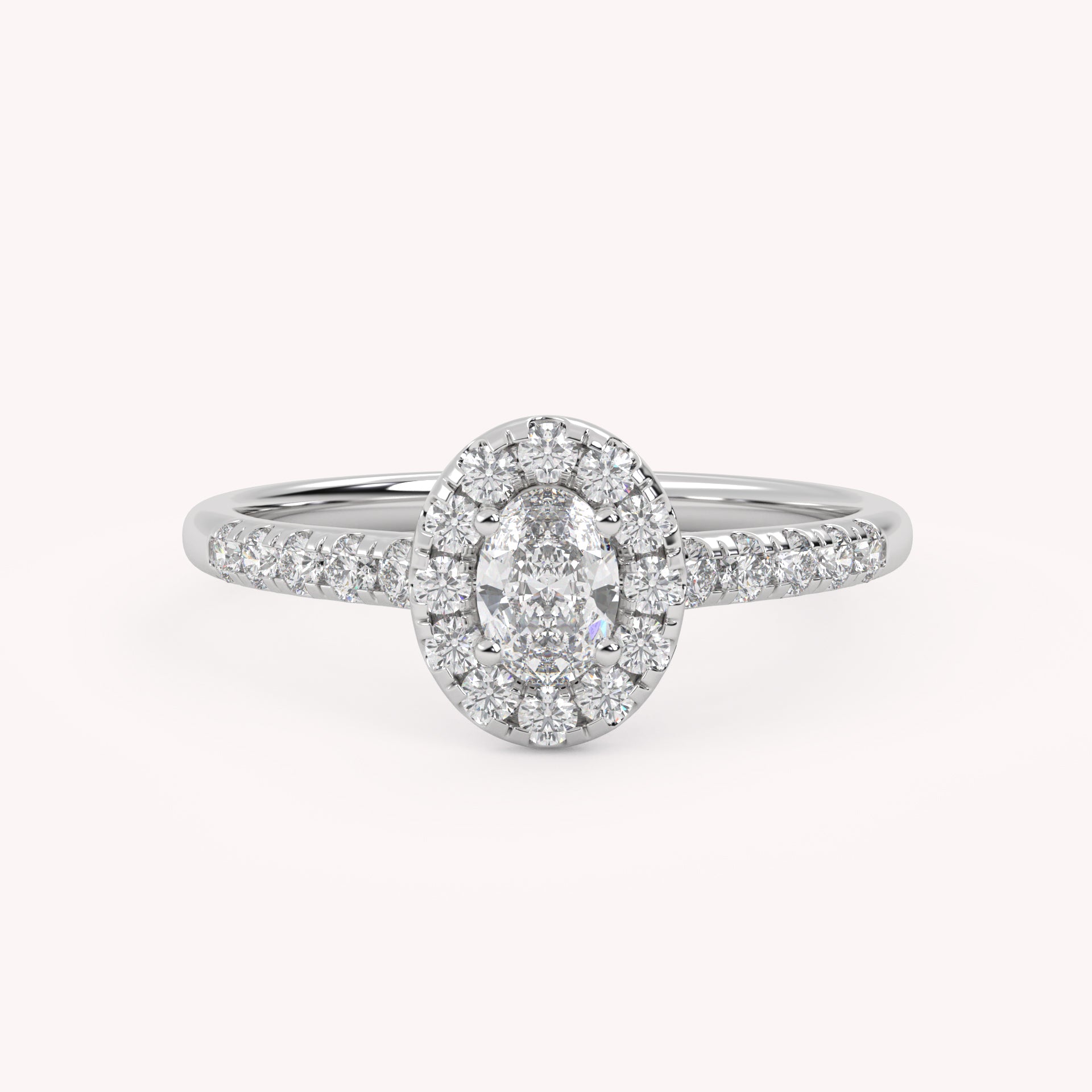 Oval & Round 0.60 Carat Lab Diamond Ring – IGI Certified