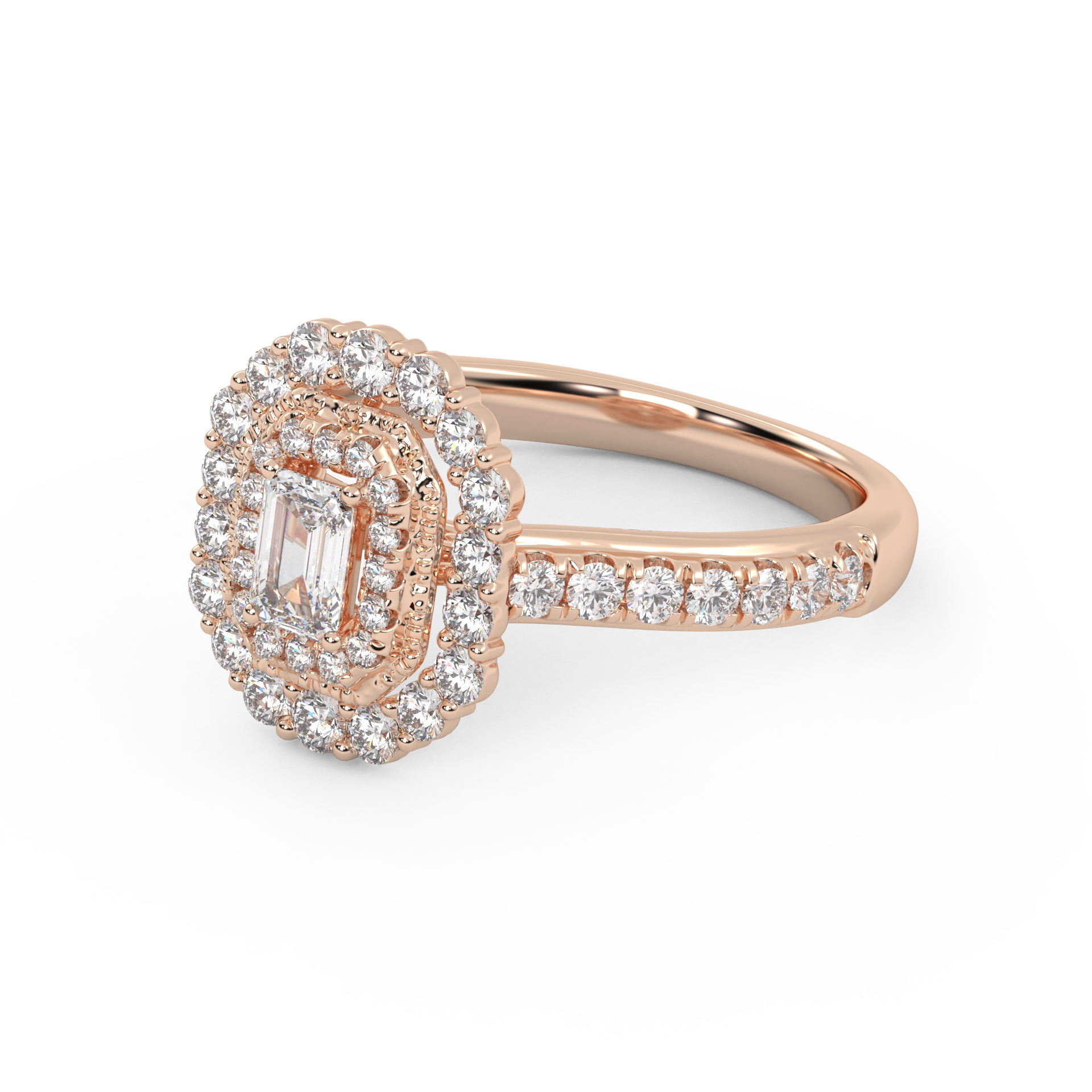 Emerald & Round 0.95 Carat Lab Diamond Ring – IGI Certified