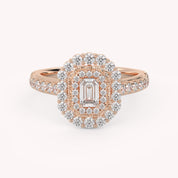 Emerald & Round 0.95 Carat Lab Diamond Ring – IGI Certified