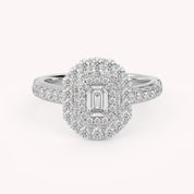 Emerald & Round 0.95 Carat Lab Diamond Ring – IGI Certified