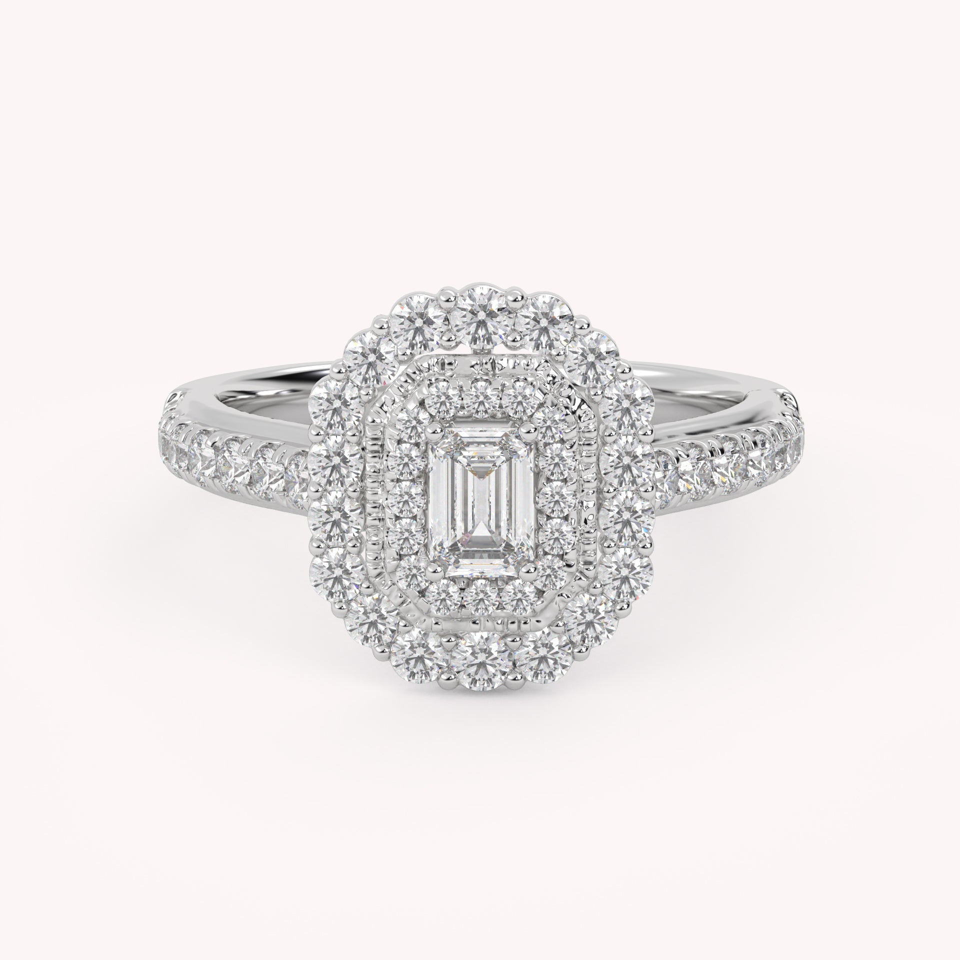 Emerald & Round 0.95 Carat Lab Diamond Ring – IGI Certified