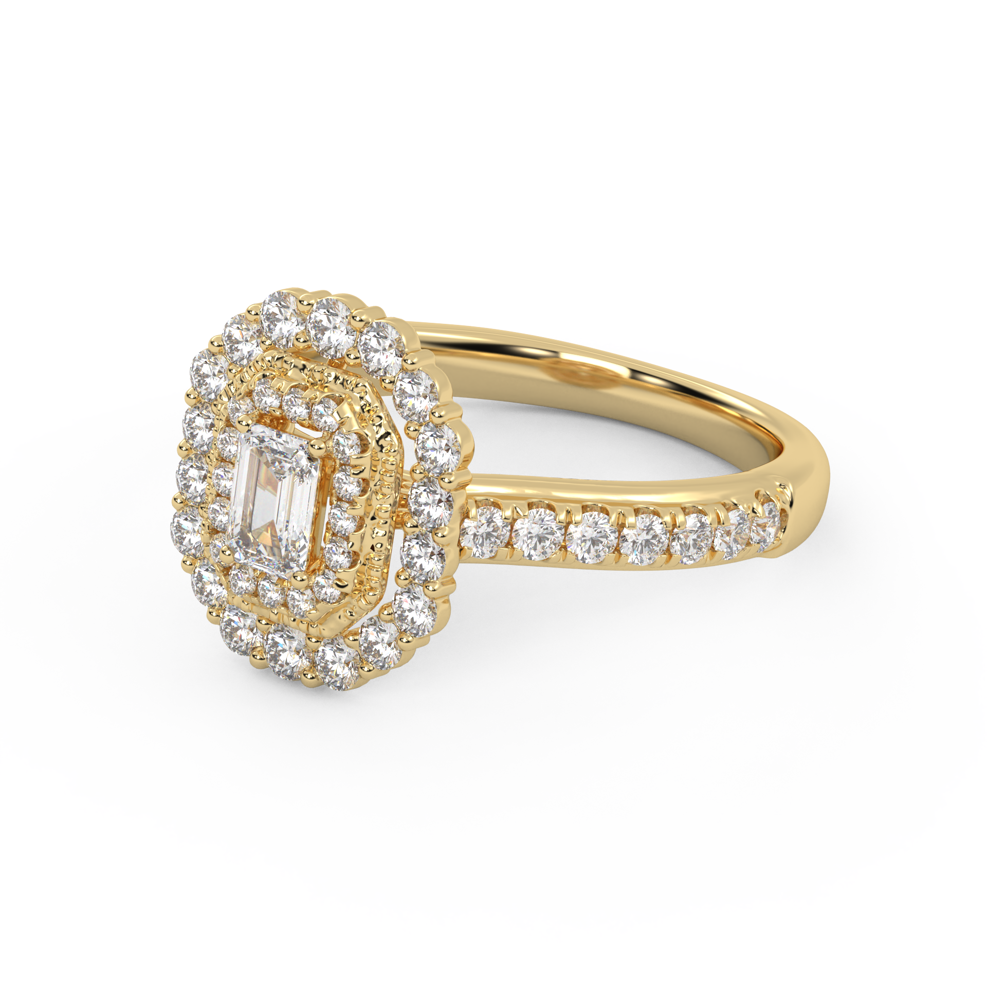 Emerald & Round 0.95 Carat Lab Diamond Ring – IGI Certified