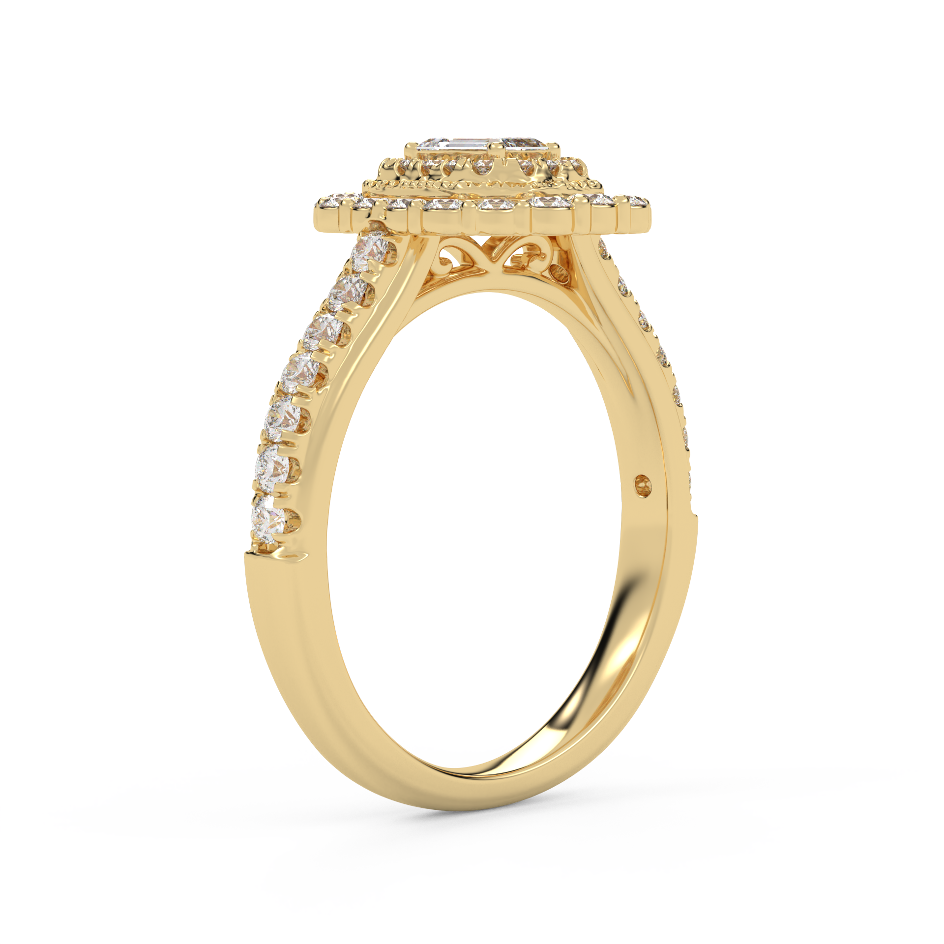 Emerald & Round 0.95 Carat Lab Diamond Ring – IGI Certified