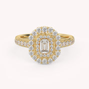 Emerald & Round 0.95 Carat Lab Diamond Ring – IGI Certified