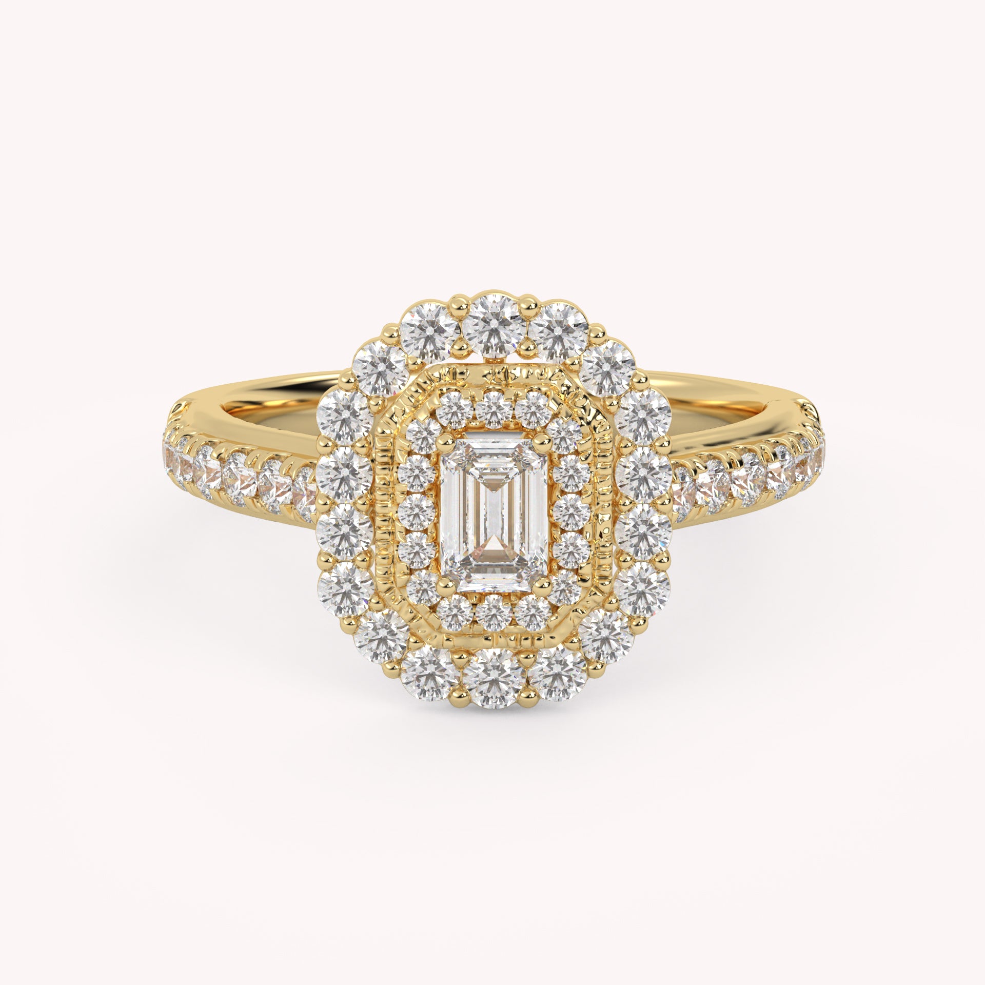 Emerald & Round 0.95 Carat Lab Diamond Ring – IGI Certified