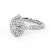 Pear & Round 0.90 Carat Double Halo Ring – IGI Certified