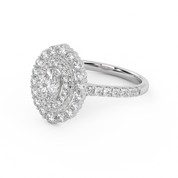 Oval & Round 1.05 Carat Double Halo Ring – IGI Certified