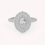 Oval & Round 1.05 Carat Double Halo Ring – IGI Certified