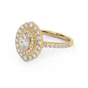 Oval & Round 1.05 Carat Double Halo Ring – IGI Certified