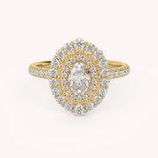 Oval & Round 1.05 Carat Double Halo Ring – IGI Certified