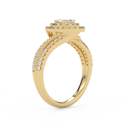 Bypass Double Halo Solitaire Ring – IGI Certified