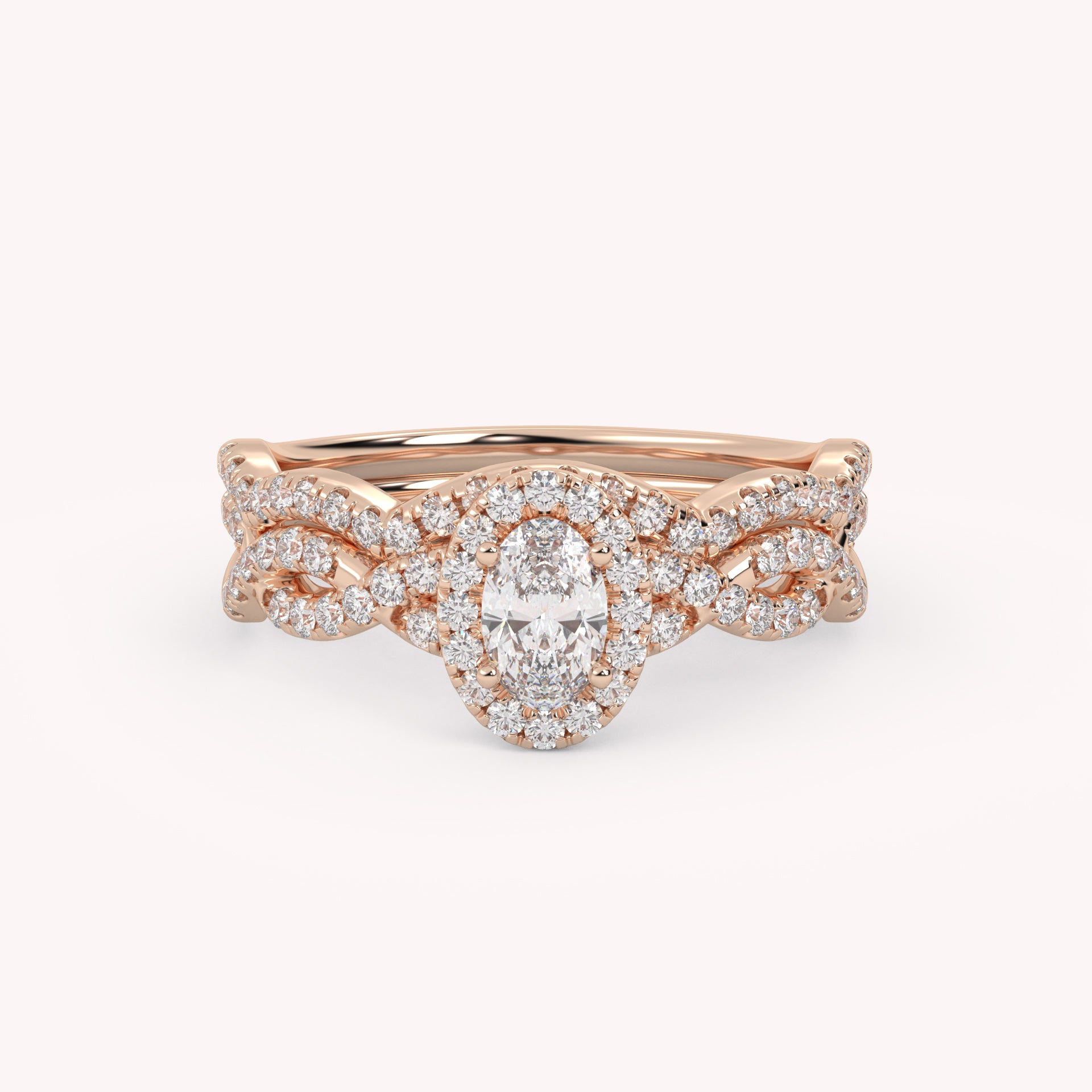 IGI 0.75 Carat Lab Diamond Infinity Halo Bridal Set Ring