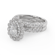 IGI Certified Teardrop Bridal Set Ring