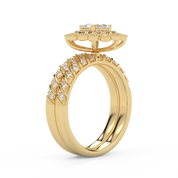 IGI Certified Teardrop Bridal Set Ring