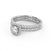 IGI Certified Half Eternity Halo Bridal Set Ring
