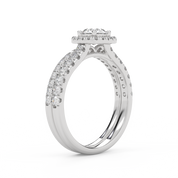 IGI Certified Half Eternity Halo Bridal Set Ring