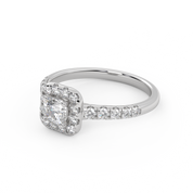 Half Eternity Halo Solitaire Ring – IGI Certified