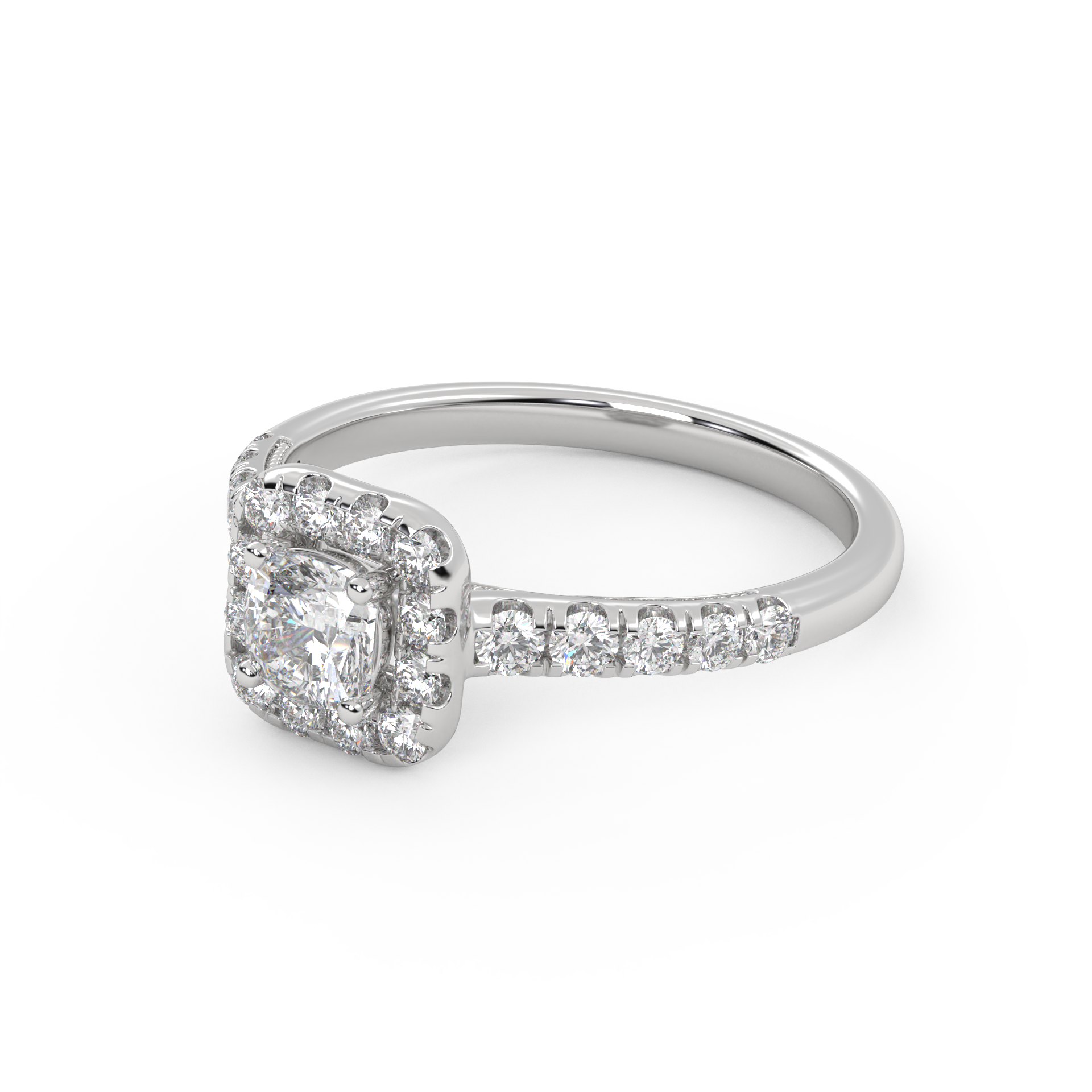 Half Eternity Halo Solitaire Ring – IGI Certified