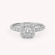 Half Eternity Halo Solitaire Ring – IGI Certified