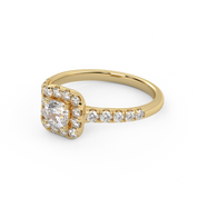 Half Eternity Halo Solitaire Ring – IGI Certified