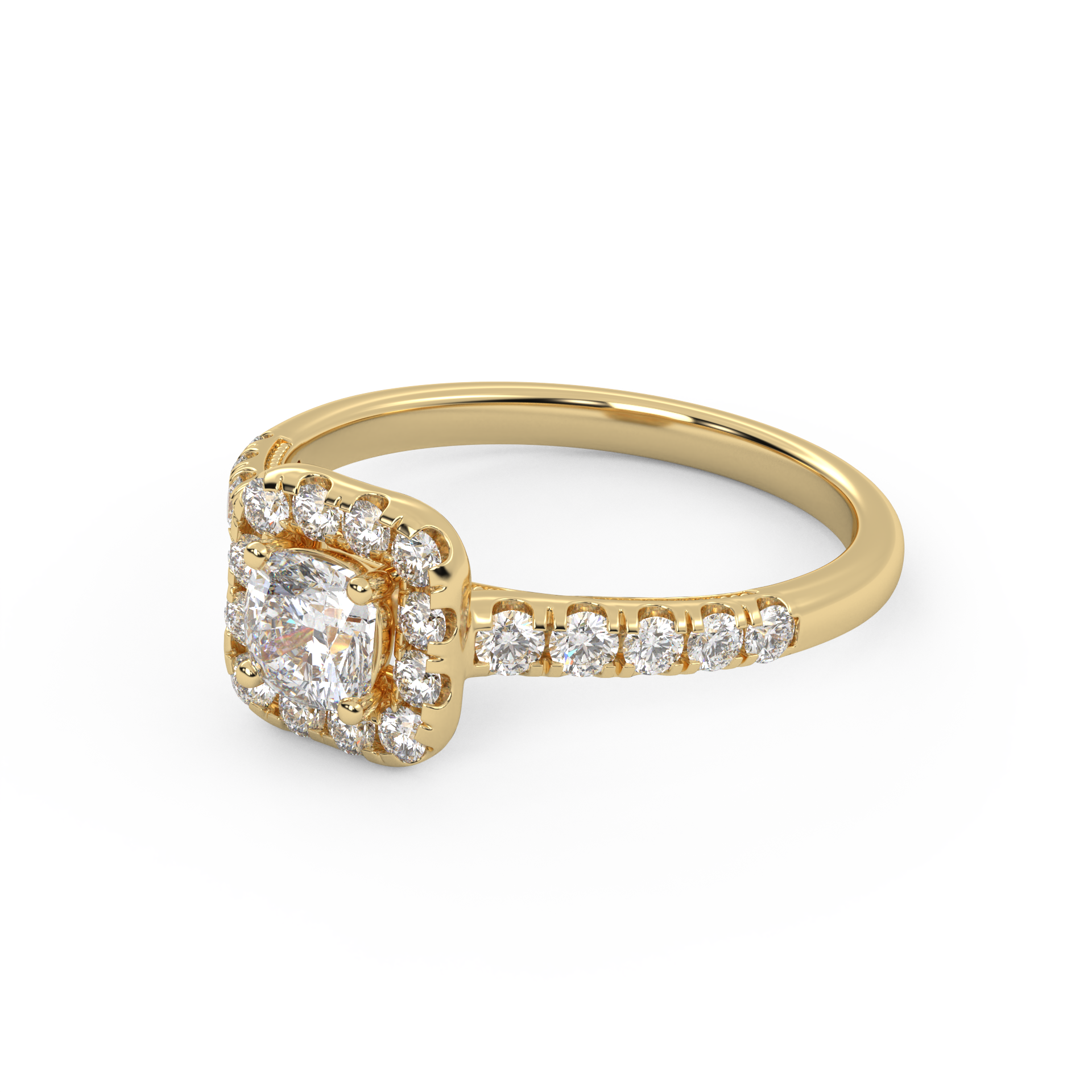 Half Eternity Halo Solitaire Ring – IGI Certified