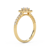 Half Eternity Halo Solitaire Ring – IGI Certified