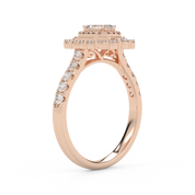 Double Halo Solitaire Engagement Ring – IGI Certified