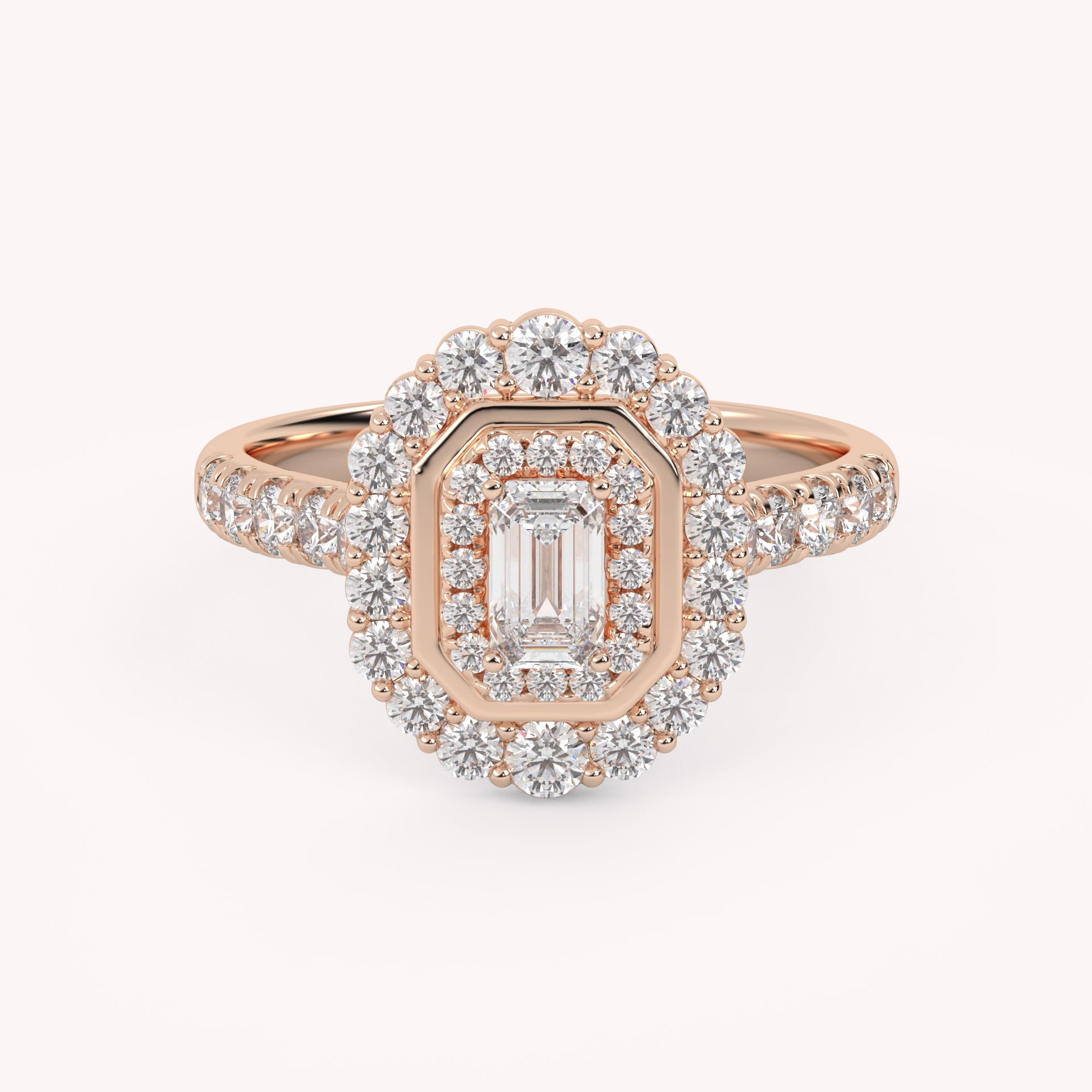 Double Halo Solitaire Engagement Ring – IGI Certified