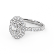 Double Halo Solitaire Engagement Ring – IGI Certified