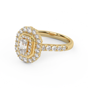 Double Halo Solitaire Engagement Ring – IGI Certified