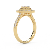 Double Halo Solitaire Engagement Ring – IGI Certified