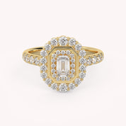 Double Halo Solitaire Engagement Ring – IGI Certified