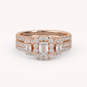 Three-Stone IGI Certified Bridal Set Ring