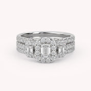 Three-Stone IGI Certified Bridal Set Ring