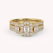 Three-Stone IGI Certified Bridal Set Ring