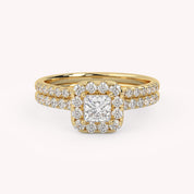 IGI Certified Princess Diamond Bridal Set Ring