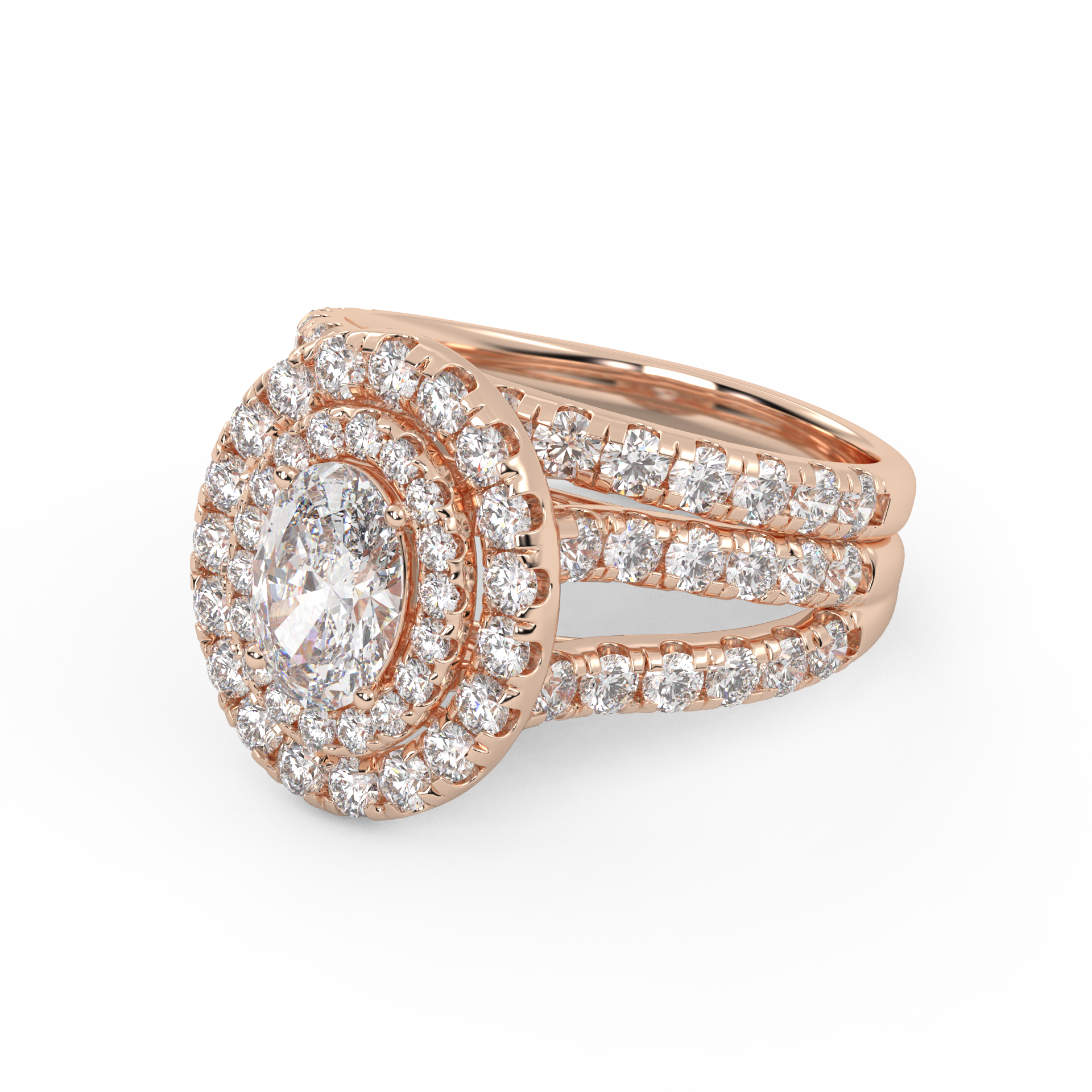 IGI Certified Split Shank Bridal Set Ring