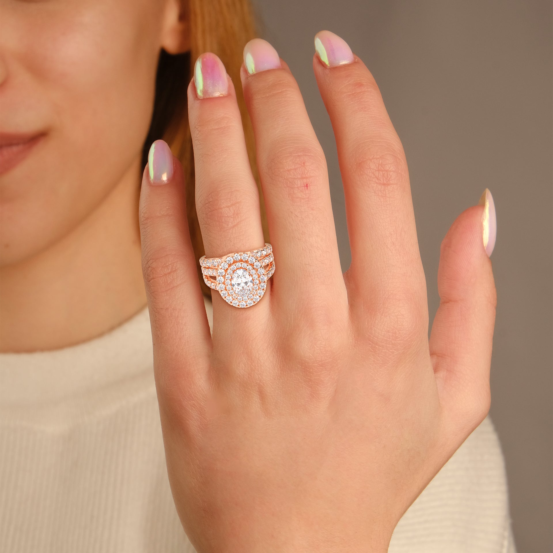 IGI Certified Split Shank Bridal Set Ring