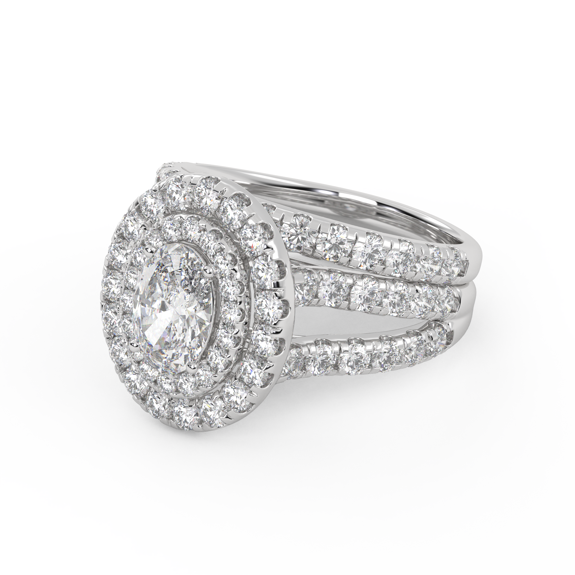 IGI Certified Split Shank Bridal Set Ring
