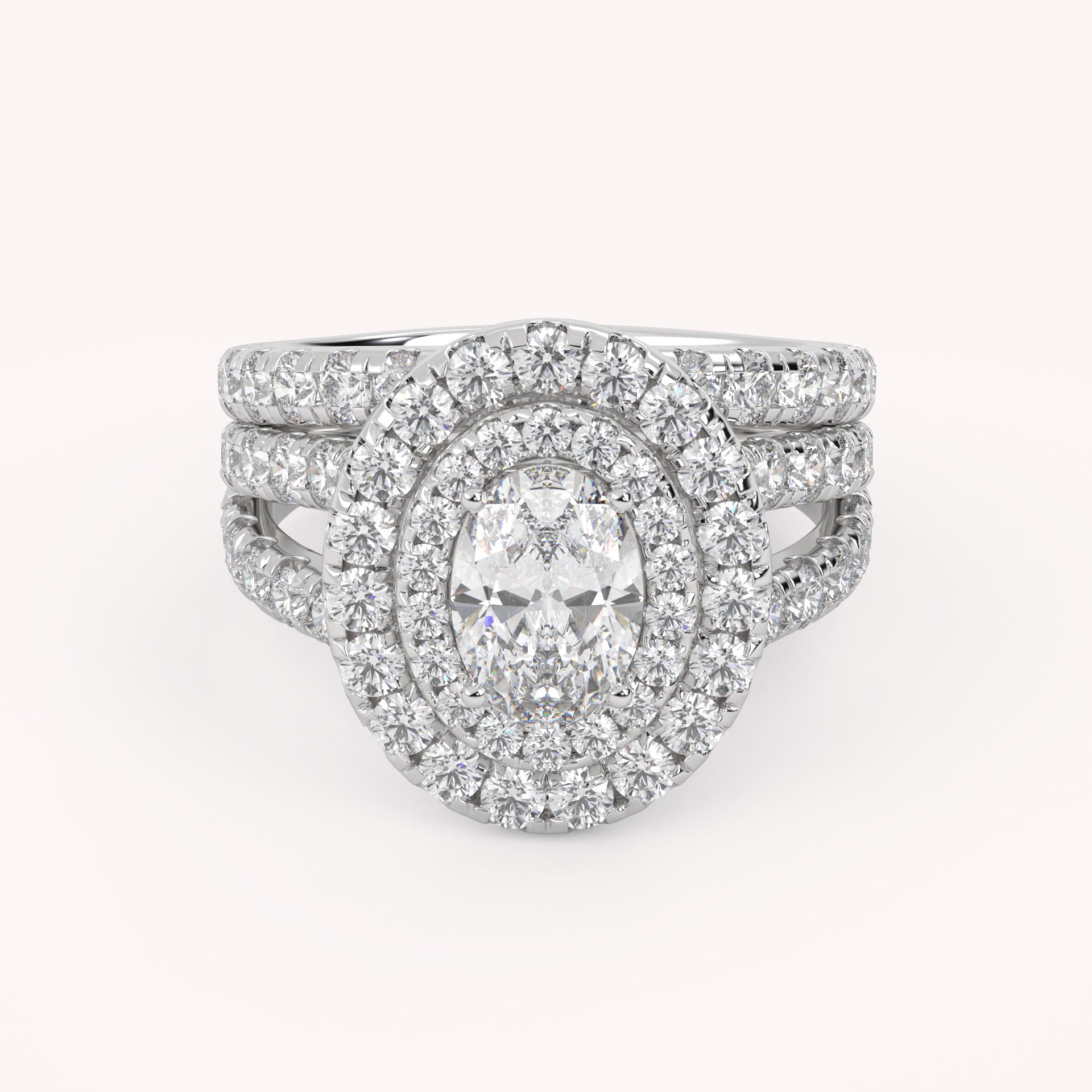 IGI Certified Split Shank Bridal Set Ring