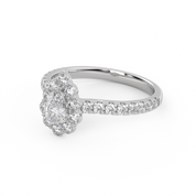 Teardrop Halo Solitaire Engagement Ring – IGI Certified