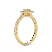 Teardrop Halo Solitaire Engagement Ring – IGI Certified