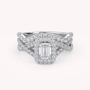 IGI Certified Infinity Halo Solitaire Bridal Set Ring