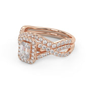 IGI Certified Infinity Halo Solitaire Bridal Set Ring