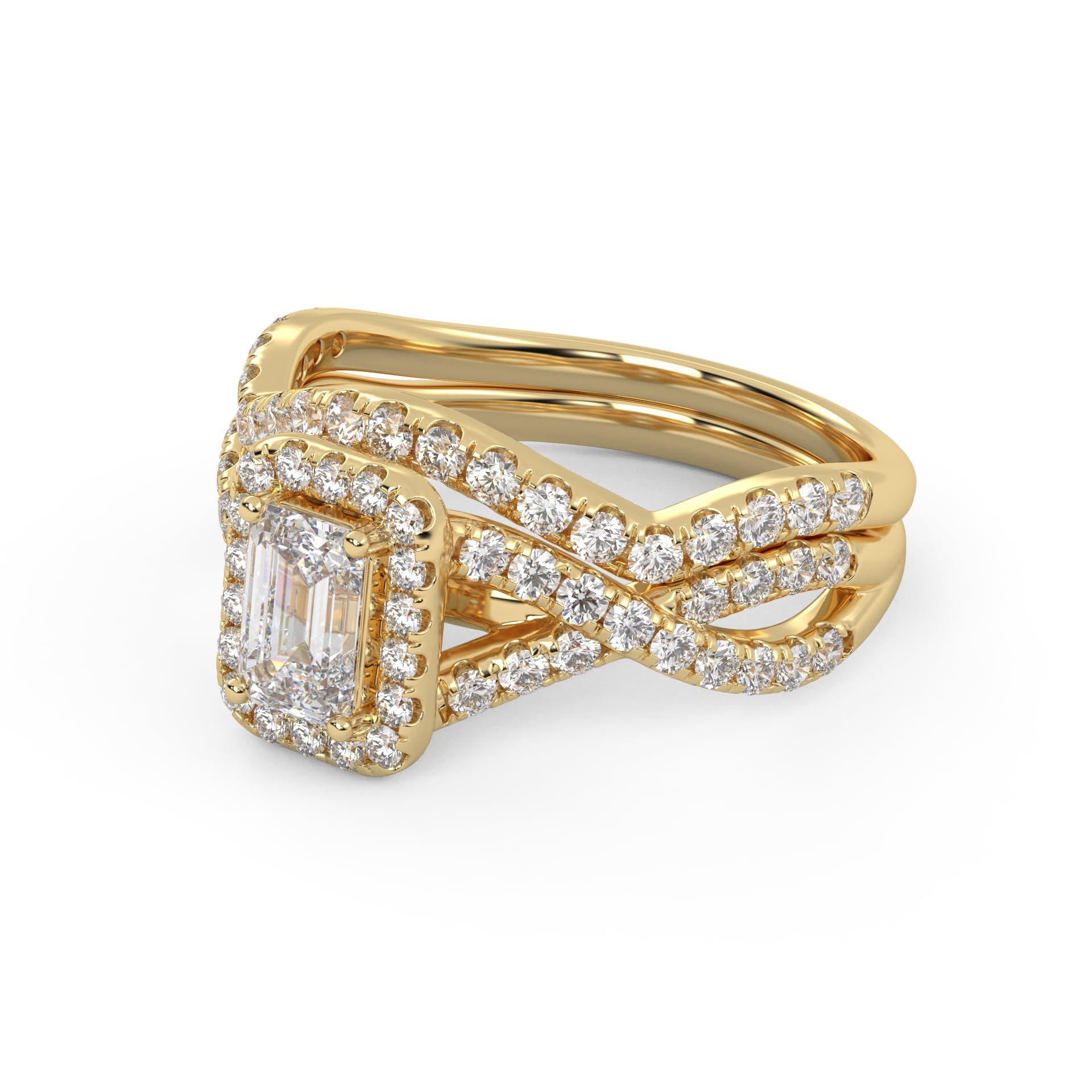 IGI Certified Infinity Halo Solitaire Bridal Set Ring
