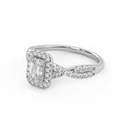 IGI Certified Infinity Halo Solitaire Bridal Set Ring