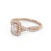 IGI Certified 1.00 Carat Emerald & Round Cut Lab Diamond Engagement Ring